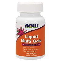 NOW Supplements, Liquid Multi Gels with Lutein and Lycopene, plus Flax Seed Oil, 60 Softgels