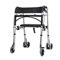 Rolling Walkers Walker Thick Aluminum Walker Foldable Elderly Disabled Wheeled Walker (Color : Silver, Size : 606190.5cm)