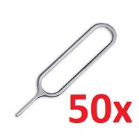 eTECH Collection Sim Card Tray Remover Eject Pin Key Tool for iPhone iPad Samsung Galaxy Smart Phone/Tablet and More (Silver) (50 Pack)