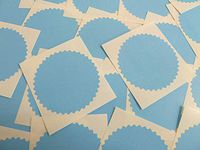 Minilabel 64mm Serrated Edge , Certificate Wafer Company Seal Labels , Stickers For Embossing , Awards & Rewards Light Blue