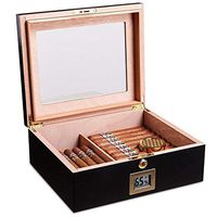 JUFU Cigar Box Cigar Box - Cigar Box humidifier Cedar Wood Cigar Cabinet Home Double-Layer Large Capacity moisturizing Box moisturizing Cabinet Cigar Box @@ (Color : A)