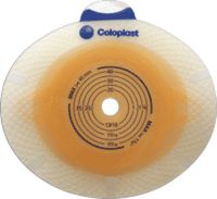Coloplast SenSura Click Two-Piece Pre-Cut Nonconvex Flat Standard Wear Skin Barrier with Flange and Belt Tabs 3/4" Stoma Opening, 1-9/16" Flange, Round, Double Layer Adhesive, Audible Click-Lock Security Ring (Box of 5 Each)