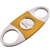 roygra Cigar Cutter with Gift Box Stainless Steel Guillotine Cut Double Blade Gold and Silver Exquisite Cigar Clippers Cigar Accessories (A - Gold)