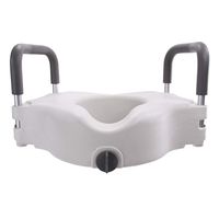 DXZA Raised Toilet Seat, High Elevated Toilet Seat Locks onto Most Toilets, Portable Assistance Seat for Disabled and Elderly, White with Armrests