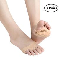 FABSELLER Metatarsal Pads Ball of Foot Cushion for Men Women Breathable Forefoot Pad Silicone Soft Gel Foot Callus Pad, 3 Pairs