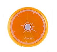 2PCS Orange Plastic 7 Lattices Portable Rotary Waterproof Mini Travel Jewelry Box Rotating Pill Medicine Box Case Bottle Storage Pill Holder Container Great for Outdoor and Trip (Orange)