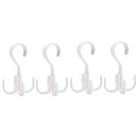 Thinkmay Rotating Handbag Hanger Organizer Tie and Belt Hanger, 4 Pack Plastic Purse Rack Hanging Closet Organizer Holder for Belts,Ties, Bag, Purse,Scarves, Clothing and Other Accessories (White)