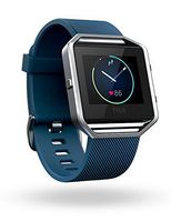 Fitbit Blaze Smart Fitness Watch, Blue, Silver, Large (US Version) (Renewed)