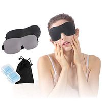 Eye Cover Sleeping Mask, Atrest Women Men Blockout Light Soft Luxury Comfy 3D Night Sleep Mask Eyeshade Blindfold with Adjustable Strap for Travel Airplane Naps, 2 Pack, Black/Gray
