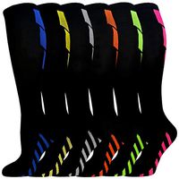 Compression Socks for Women & Men 6 Pairs 15-20 mmHg is Best For Graduated Athletic, Running, Travel, Flight, Nurses (Large/X-Large)