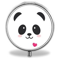 Custom Wanchang Pill Case, Panda Round Compact 3 Metal Portable Pill Container for Daily Use