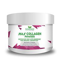 Sundhed Natural Max Collagen Plus C (30 Day Supply) - All Natural Collagen Powder with Biotin & Bioperine to Boost Anti Aging Hydration & Skin Firmness - 500mg Vitamin C - Strengthen Bones & Nails