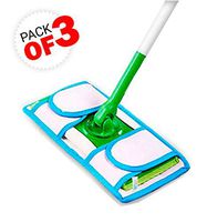 Set of 3 Microfiber Weber’s Wonders Prime Mop Pads - Washable - Reusable - Durable - Works with Swiffer and ReadyMop Heads