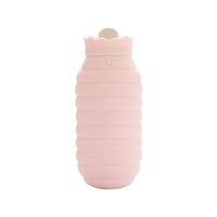 Hot Water Bottle Microwave Heating Bottle Environmental Silicone Hot Water Bag with Knit Cover Hot & Cold Therapies Gift for Birthday Christmas Valentine's Day,Pink,Long