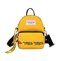 Wadonerful Woman Canvas Shoulder Bags Ladies Mini Crossbody Bags Tote Top-Handle Satchel Students School Bags Backpack (One Size, Yellow)