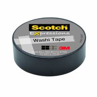 Scotch Expressions Washi Tape, .59-Inches x 393-Inches,  Black, 6 Rolls/Pack