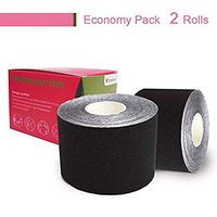 Kinesiology Tape for Athletes, Water Resistant, Reduce Pain and Injury Recovery, 2 inch X 16.4 Feet, 2 Roll (Black)