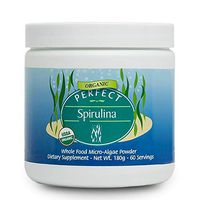 Perfect Supplements Spirulina Powder - Certified Raw, USDA Organic, Fairly-Traded Spirulina - 180g Whole Food Micro-Algae Powder