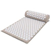 HIPPOSEUS Large Acupressure Mat and Pillow Massage Set - Acupuncture Floor Cushion and Pillow with Carrying Bag.Relieve Fatigue Stress and Sciatic Pain Back Pain and Neck Pain,Gray