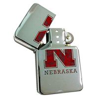 Nebraska Camoflauge - Silver Lighter Windproof Flip-Top Refillable with tin Gift Box