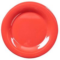Yanco MS-010RD Mile Stone Wide Rim Round Plate, 10.5" Diameter, Melamine, Orange Red Color, Pack of 24
