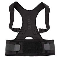 Women Men Orthopedic Back Brace Lumbar Support Magnetic Posture Corrector Straight Braces Belts,Black,XXL