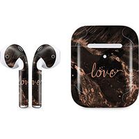 Skinit Decal Audio Skin for Apple AirPods with Wireless Charging Case - Officially Licensed Skinit Originally Designed Love Rose Gold Black Design