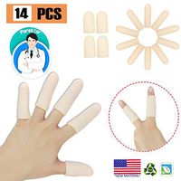 Gel Finger Cots, Finger Protector Support(14 PCS) New Material Finger Sleeves Great for Trigger Finger, Hand Eczema, Finger Cracking, Finger Arthritis and More. (10PCS Long + 4pcs Short)