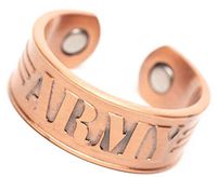 Army Mens Copper Ring with Magnets Adjustable Sizing 10 Thru 14 Magnetic Pain Relief for Arthritis and Carpal Tunnel 99% Pure Copper