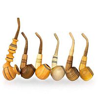 6 pcs Handmade Wooden Tobacco Smoking Pipes - Natural Wood - Custom Smoking Pipe for Tobacco