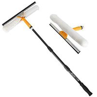 SAN LIKE Car Window Squeegee with Detachable Fiberglass Telescopic Pole Sponge Window Washing kit Equipment for Glass Shower Door Floor Outdoor High Window Cleaning