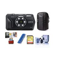 Ricoh WG-6 Digital Camera, Black - Bundle with Camera Case, 32GB SDHC Card, Cleaning Kit, Card Reader, Mac Software Package