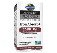 Garden of Life Dr. Formulated Probiotics Platinum Series Iron Absorb+ 20 Billion CFU One a Day Probiotic for Enhanced Iron Absorption (Not an Iron Supplement), Vegan, Non-GMO Gluten Free, 30 Capsules