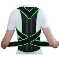 Lumbar Support Belt for Back Pain Relief, Men's Women's Posture Corrector with Adjustable Straps, Back Support Splints, ZSZBACE Back Brace Posture Corrector (Black&Green, S)