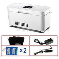 ZHHID Mini Insulin Cooler, Travel Medication Cooler, Micro Drug Refrigerated Box, Intelligent Thermostat 2-8 °C Car Home Portable Refrigerator,Doublebattery