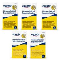 Equate Hemorrhoidal Suppositories 24 Ct by Equate (Pack of 5)