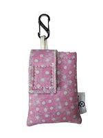 PumpCases Designer Insulin Pump Case w/Carabiner Clip (t:Slim, Pink Polkadot w/Clip)