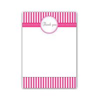 30 Blank Thank You Cards Hot Pink Stripes Lines Design Birthday Party Baby Shower Bridal + 30 White Envelopes