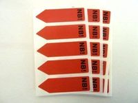 Minilabel 125 X Red Alert Arrow Labels , Nb , Removable Low Tack Stickers For Documents, Letters Or Contracts