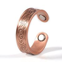 Wollet Jewelry/Women/Men's Adjustable Healthy Magnetic Copper Ring for Arthritis (Brown)