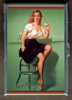 Pin Up Retro Ice Cream Funny Double-Sided Cigarette Case, ID Holder, Wallet with RFID Theft Protection