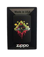 Zippo Custom Lighter - Drippy Mushroom - Regular Black Matte