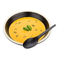 Black Plastic Spoon - 6.5" - CPLA - Heat-Resistant - Compostable - Disposable - 250ct Box - Basic Nature - Restaurantware