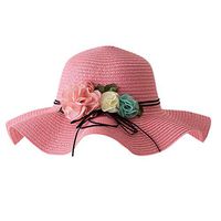 Meidexian888 Cartoon Breathable Beach Hat, Summer Baby Flower Breathable Hat Straw Sun Hat Kids Hat Boy Girls Hats (Watermelon Red)