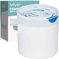 Vive 24 Pack of Commode Liners with Absorbent Pad - Disposable Replacement Bag - Fits Standard Adult Bariatric Bedside Commode Pail and Folding, Portable Toilet Chair - Absorbing Sheet Aid - Universal