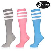 NEWZILL Compression Socks (20-30mmHg) for Men & Women (3-Pair Assort 08, Large)