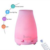 Spaco 200ML Essential Oil Diffuser,Aromatherapy Diffuser Ultrasonic Cool Mist Humidifier with White Controller Color LED Changing Lights