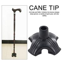 astolily Old Man Walking Stick Bracket, Cane Rubber Foot Pad Four Feet Stable Non-Slip Foot Pad 19MM