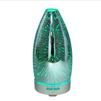 GMFYC 3D Colorful LED Aromatherapy Humidifier Glass Aromatherapy Machine LED Light Humidifier 120ML,Waterless Auto Shut-Off for Home, Office, Bedroom and Baby