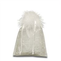 White Feathery Organza Bags | Quantity: 10 | Width: 6"